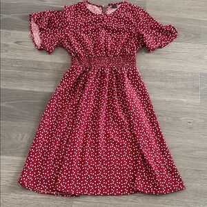 SHEIN Red Puff Sleeve Sundress